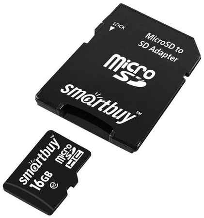 Micro SD Smartbuy 16 Gb Class 10 (с адаптером SD) 19848976595890