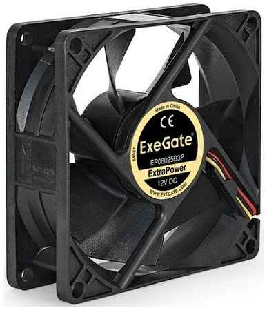 Exegate EX288925RUS Вентилятор ExeGate ExtraPower EP08025B3P (80x80x25 мм, 2-Ball (двойной шарикоподшипник), 3pin, 2400RPM, 26dBA) 19848977903136