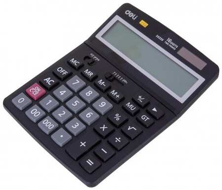 Калькулятор настольный полноразмерный Deli, двойное питание, черн E39259 , 1 шт 19848980123631