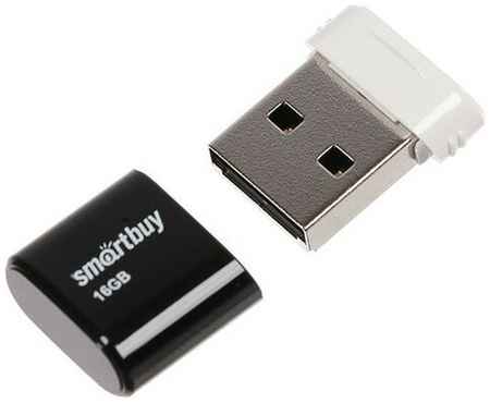 Флешка Smartbuy Lara, 16 Гб, USB2.0, чт до 25 Мб/с, зап до 15 Мб/с, черная 19848980346306