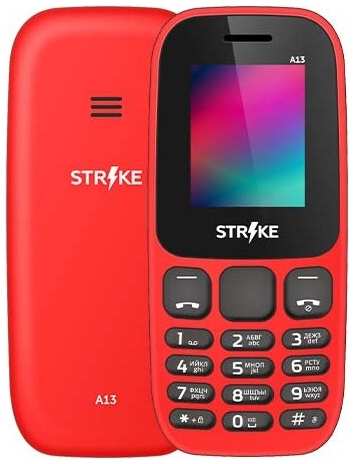 Телефон Strike A13, 2 SIM, красный 19848985118907