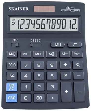 Калькулятор настольный большой 12-разрядный, SKAINER SK-111, двойное питание, двойная память, 140 x 176 x 45 мм