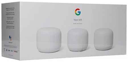 Роутер и точки доступа Google Nest WiFi Mesh Router and Point (3-Pack) Snow (GA00823)