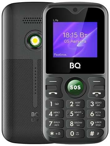 Телефон BQ 1853 Life, 2 SIM, черно-зеленый 19848994548819