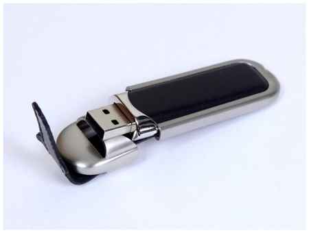 Super Talent Кожаная флешка для нанесения логотипа с массивным корпусом (16 Гб / GB USB 2.0 Черный/Black 212 KJ010 Футляр) 19848994721659