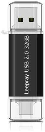 Leepray USB 2.0/Type-C Flash Накопитель 32 ГБ/32 GB/USB 32/Флэшка 32 GB/Type-C 19848994807479