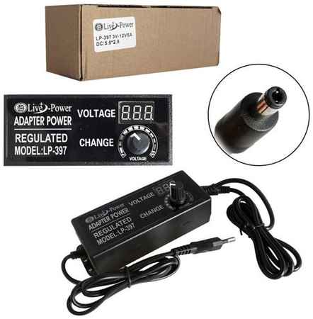 Live-Power Блок питания универсальный LP397 3-12V/5A LCD+регулировка (5,5*2,5) 19848997399745