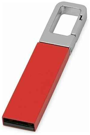 USB-флешка на 16 Гб «Hook» с карабином (620116, красный/серебристый, 16Gb, 1,2 х 5,4 х 0,45, металл) 19848998474430
