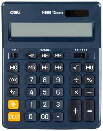 Калькулятор настольный Deli EM888F-blue зеленый 12-разр 19848998847039