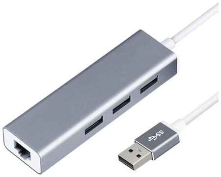 USB 2.0 хаб Onten на 4 порта Ethernet RJ45 , 3xUSB 2.0 - Серый 19848999958336