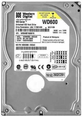 Жесткий диск Western Digital WD600BB 60Gb 7200 IDE 3.5″ HDD 198565009010