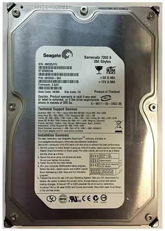 Жесткий диск Seagate 9BD033 250Gb 7200 IDE 3.5″ HDD 198565029297