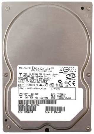 Жесткий диск Hitachi 13G0310 82,3Gb 7200 IDE 3.5″ HDD 198565032431