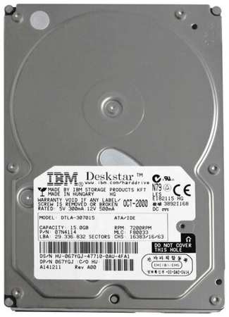 Жесткий диск IBM DTLA-307015 15,3Gb 7200 IDE 3.5″ HDD 198565037012