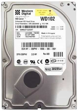 Жесткий диск Western Digital WD102BB 10Gb 7200 IDE 3.5″ HDD 198565037512