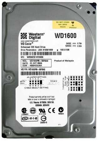 Жесткий диск Western Digital WD1600PB 160Gb 7200 IDE 3.5″ HDD