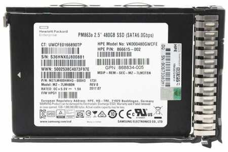 Жесткий диск HP 866615-002 480Gb SATAIII 2,5″ SSD 198565056550
