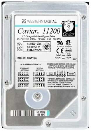 Жесткий диск Western Digital WD11200 1.3Gb 5200 IDE 3.5″ HDD 198565098661