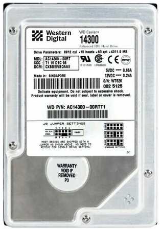 Жесткий диск Western Digital WD14300 4.3Gb 5400 IDE 3.5″ HDD 198565098662