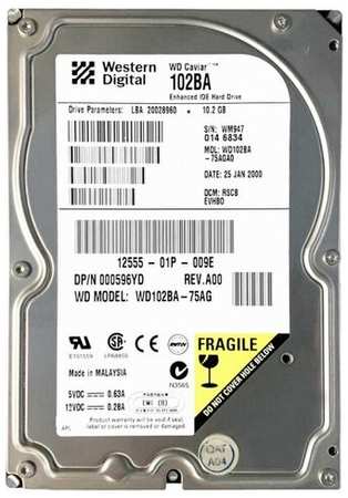 Жесткий диск Western Digital WD102BA 10.2Gb 7200 IDE 3.5″ HDD