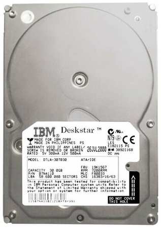 Жесткий диск IBM 07N4110 30,7Gb 7200 IDE 3.5″ HDD 198565100545