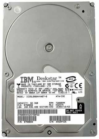 Жесткий диск IBM 07N8138 82,3Gb 7200 IDE 3.5″ HDD 198565101723