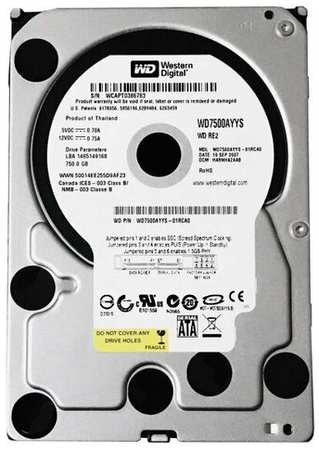 Жесткий диск Western Digital WD7500AYYS 750Gb 7200 SATAII 3.5″ HDD 198565143927