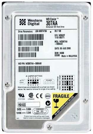 Жесткий диск Western Digital WD307AA 30.7Gb 5400 IDE 3.5″ HDD 198565169480