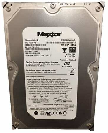 Matrox Жесткий диск Maxtor 9DP13F-325 200Gb 7200 SATAII 3.5″ HDD 198565180185