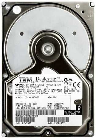 Жесткий диск IBM DTLA-307075 76,8Gb 7200 IDE 3.5″ HDD 198565186121