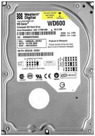 Жесткий диск Western Digital WD600JB 60Gb 7200 IDE 3.5″ HDD 198565188763