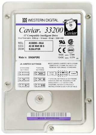 Жесткий диск Western Digital WD33200 3.2Gb 5200 IDE 3.5″ HDD