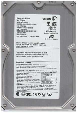 Жесткий диск Seagate 9Y7485 400Gb 7200 IDE 3.5″ HDD