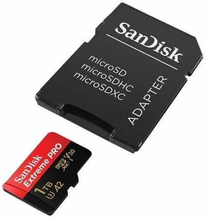 Карта памяти Sandisk micro SDXC 1Tb Extreme Pro UHS-I U3 V30 A2 + ADP (200/140 MB/s) 198565644218