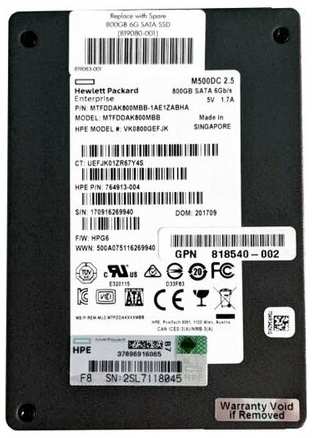 Жесткий диск HP 798338-001 800Gb SATAIII 2,5″ SSD 198565800923