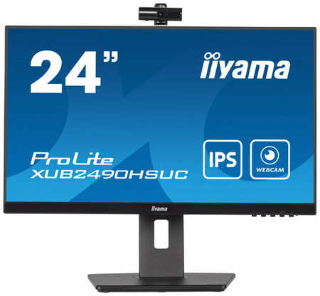 Монитор Iiyama 23.8″ ProLite XUB2490HSUC-B5 черный IPS LED 16:9 HDMI M/M Cam матовая HAS Piv 250cd 178гр/178гр 1920x1080 60Hz VGA DP FHD USB 4.9кг 198566589457