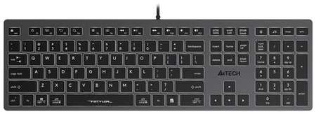 A4Tech Клавиатура A4Tech Fstyler FX60 серый/белый USB slim Multimedia LED (FX60 GREY / WHITE) 198567847484