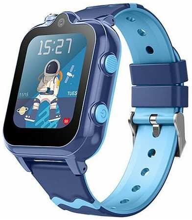 Детские умные часы Smart Baby Watch Wonlex KT18 GPS, WiFi, 2 камеры, 4G голубые (водонепроницаемые)