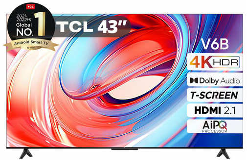 43″Телевизор TCL 4K HDR TV V6B, черный 19861971026