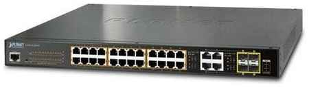 Planet IPv6/IPv4, 24-Port Managed 802.3at POE+ Gigabit Ethernet Switch + 4-Port Gigabit Combo TP/SFP (220W) 198759737281