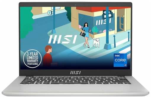 Ноутбук MSI Modern 14 14″ 1920x1080 FHD IPS (Intel Core i7-1355U, 16GB RAM DDR4, 1TB SSD, Intel Iris Xe Graphics, Windows 11 Pro) C13M-621US