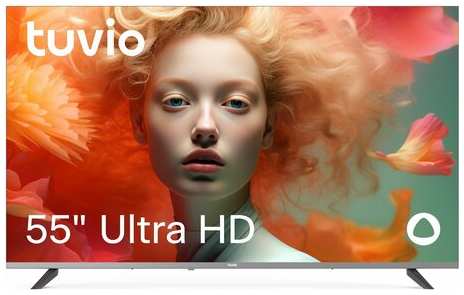 55 Телевизор Tuvio 4K ULTRA HD DLED Frameless на платформе Яндекс. ТВ, TD55UFGEV1, серый 19882265880
