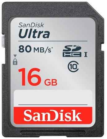 Карта памяти SanDisk Ultra SDHC Class 10 UHS-I 80MB/s 16GB