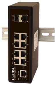 Коммутатор OSNOVO SW-70802/IL промышленный управляемый (L2+) Gigabit Ethernet на 8 GE Rj45 + 2 GE SFP порта. Порты: 8 x GE (10/100/1000Base-T) + 2 x G 198905499544