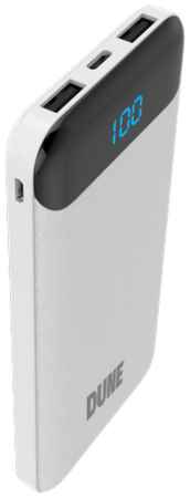 Внешний аккумулятор Perfeo Dune 10000mah/LED дисплей/In Type-C/Micro usb/Out Type-C 2.1А /USB 1 А, 2.1A/белый 198909264895