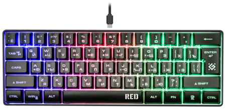Игровая клавиатура для компьютера Defender Red мембранная (60%) 198910449065