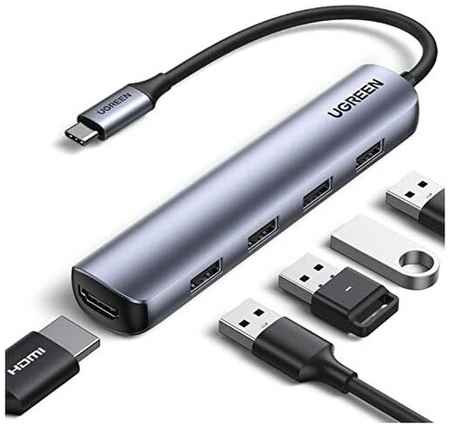 Адаптер Ugreen CM417 USB-C 5 в 1 HDMI, 4x USB 3.0 198926957950