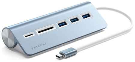 USB-хаб и картридер Satechi Type-C Aluminum USB 3.0 Hub & Card Reader (ST-TCHCRB) голубой