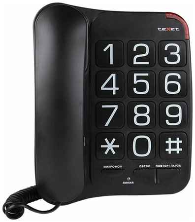 Проводной телефон teXet TX-201 черный 198932249565