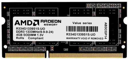 Оперативная память AMD 4 ГБ DDR 1333 МГц SODIMM CL9 R334G1339S1S-UO 198934439010
